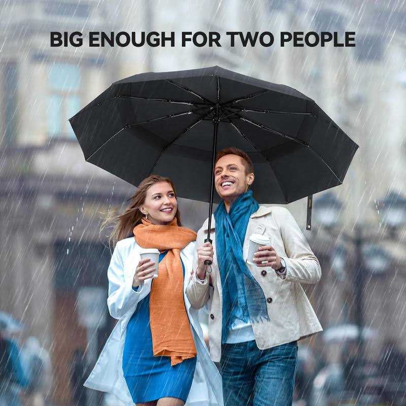 TECKNET Windproof Umbrella for Rain Large Travel Folding Umbrella