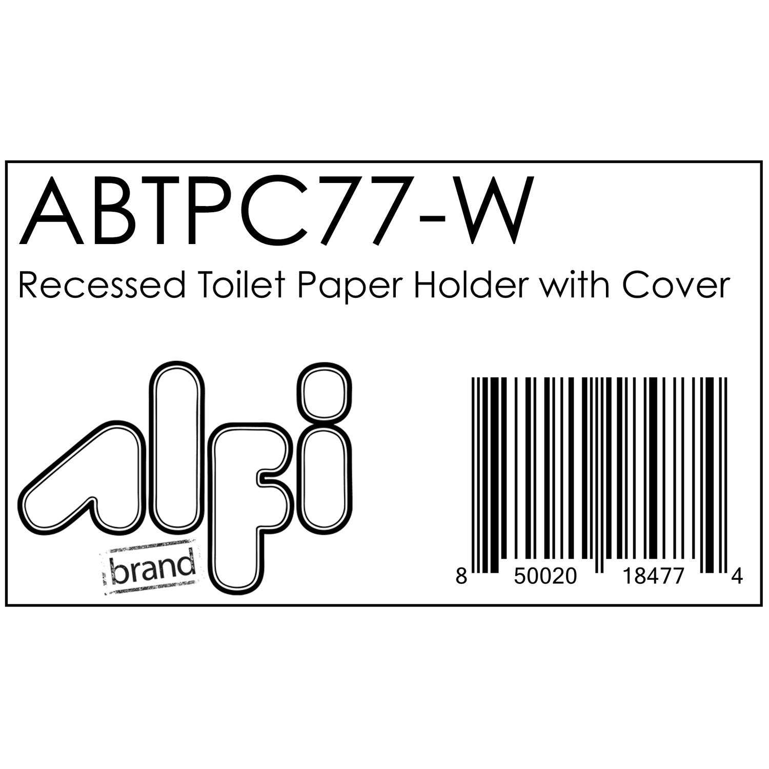 ALFI Brand ABTPC77-W Stainless Steel Recessed Toilet Paper Holder with Cover Matte White