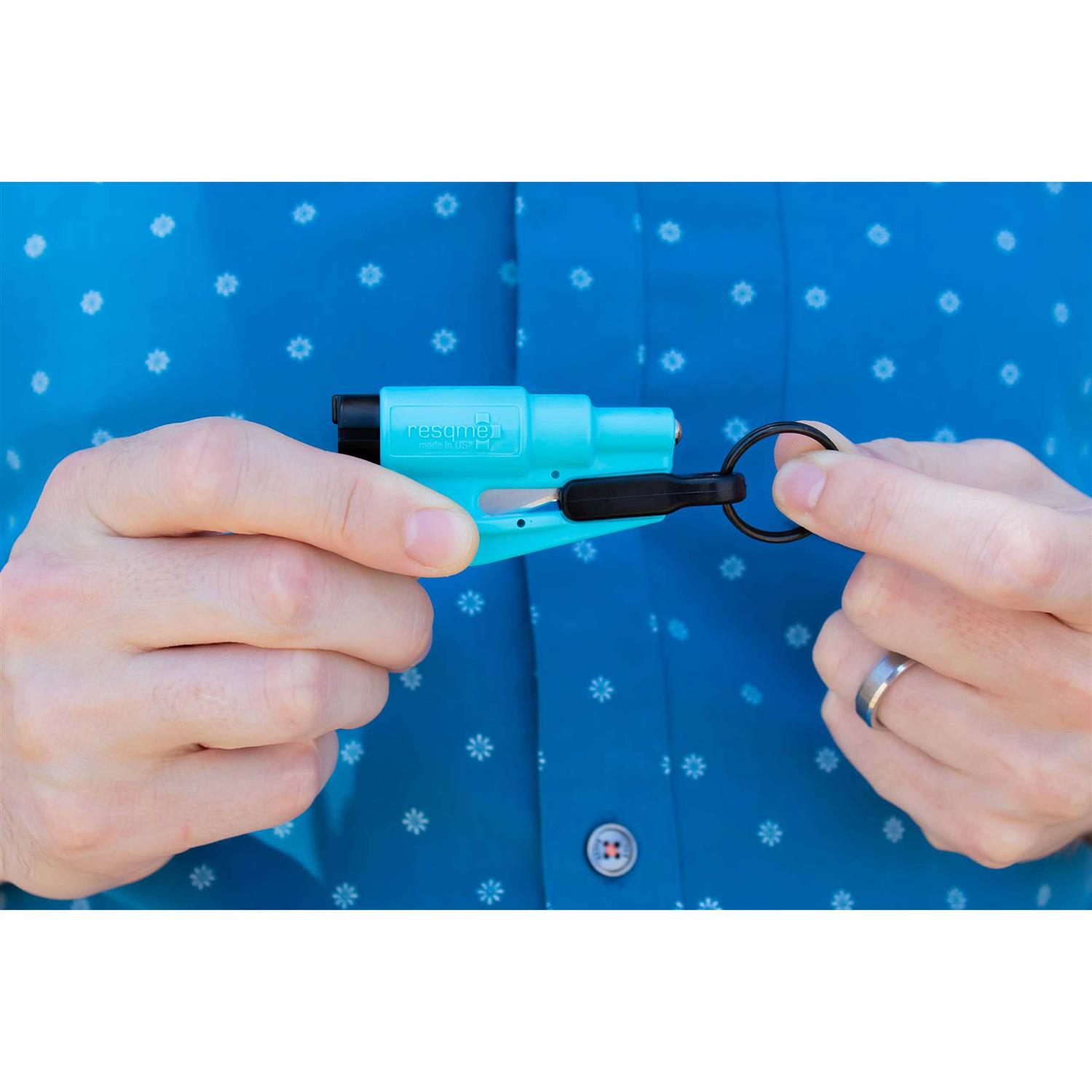 Resqme Original Emergency Keychain Car Escape Tool, 2-in-1 Seatbelt Cutter and Window Breaker