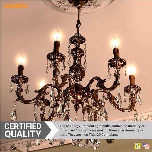 Sunlite 25cfc/25/12pk Flame Tip 25W Incandescent Petite Chandelier Light Bulb 40011-SU