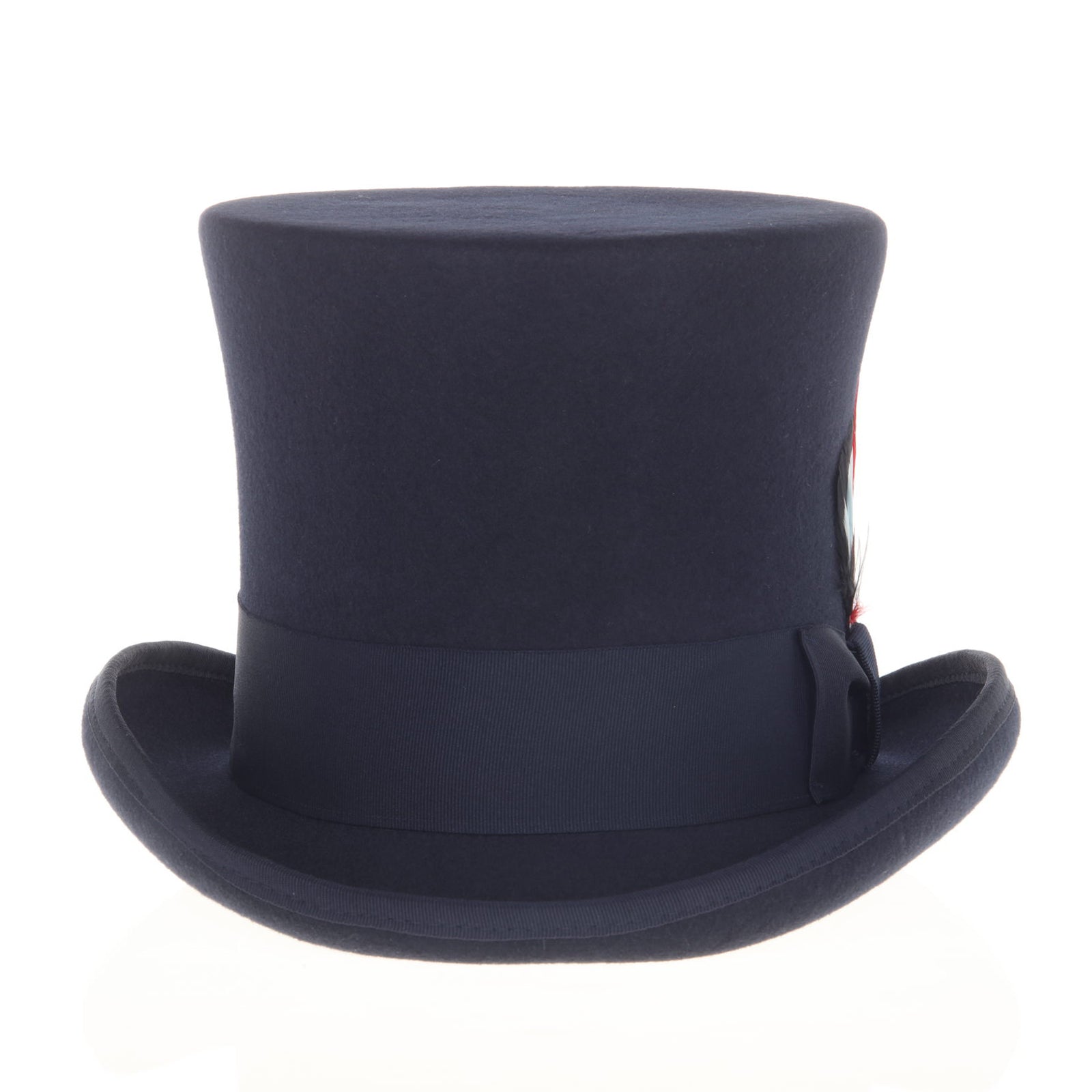Men’s Tall 100% Wool Dress Top Hat in Navy Blue