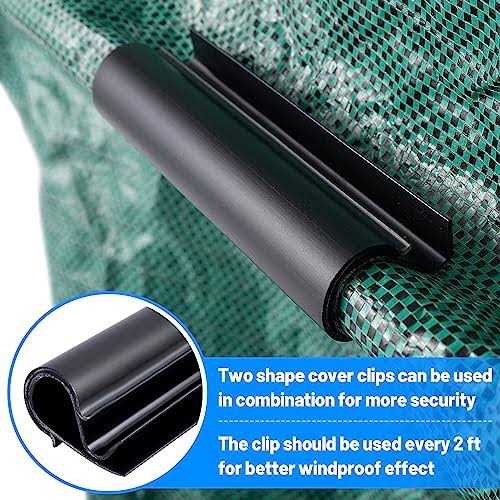 48 Pack Winter Pool Cover Clips for Above Ground Pools 2 Shapes Pool Clips Pool Cover Clamps 4.7 inch Pool Wind Guard Clips Pool