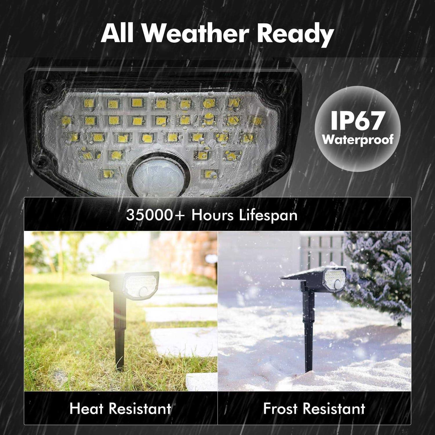 Aloftsun Solar Motion Sensor Outdoor Lights 30 Leds ip68 Waterproof Solar Motion Lights Outdoor