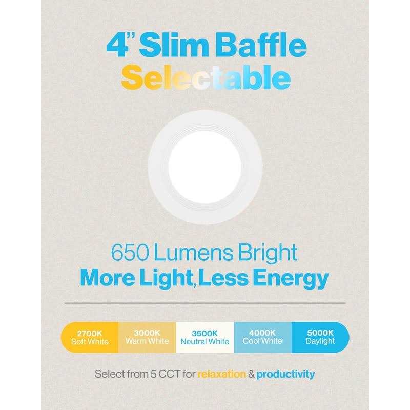 Sunco Lighting 24 Pack 4 Inch LED Recessed Lighting Slim Ceiling Lights