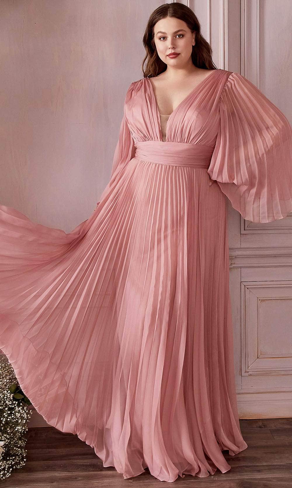 Bell Sleeve Chiffon Gown