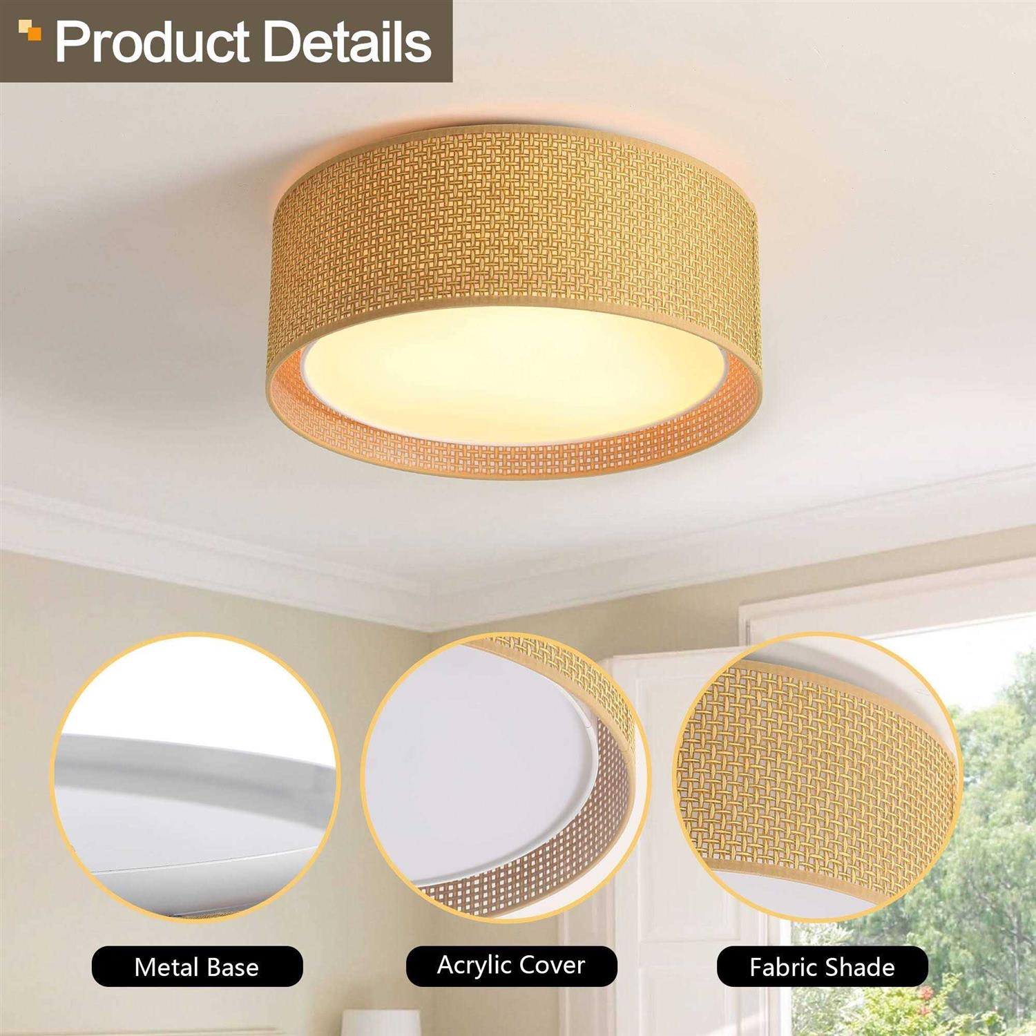 Wingbo 16-in 3-Light Flush Mount Light 15.7 inch