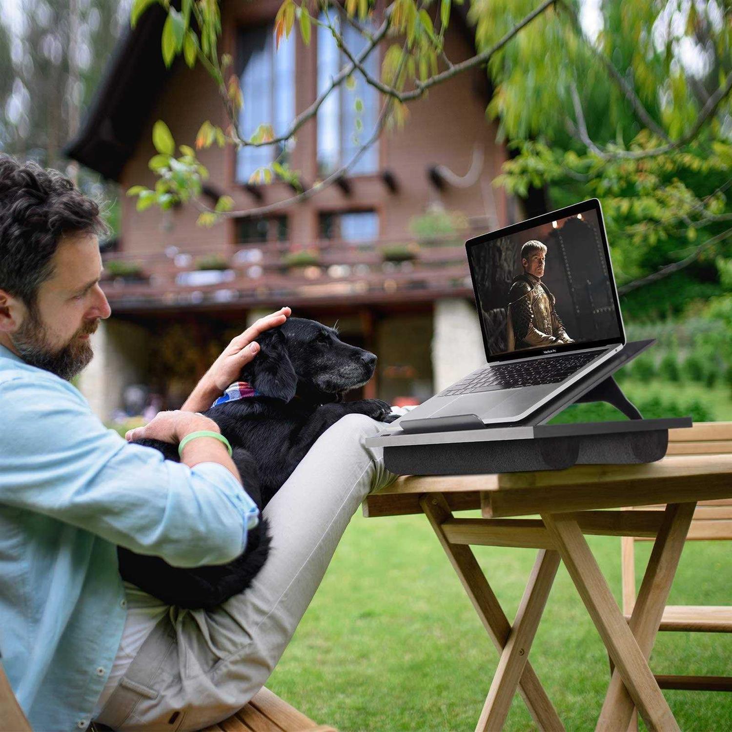 Adjustable Lap Desk with 8 Adjustable Angles & Dual Cushions Laptop Stand for Car Laptop Desk