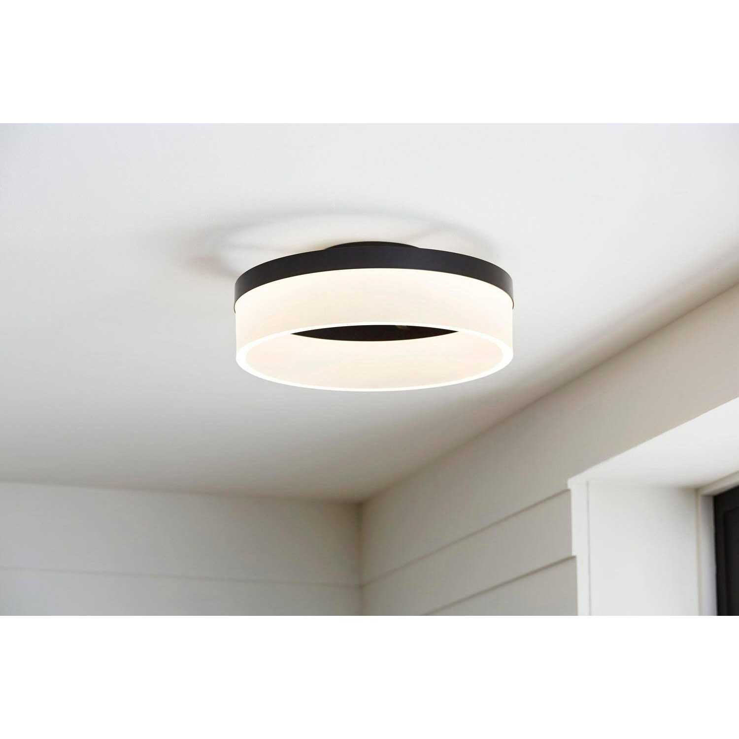Allen + Roth 11.95 Matte Black Lynpark Flush Mount Light