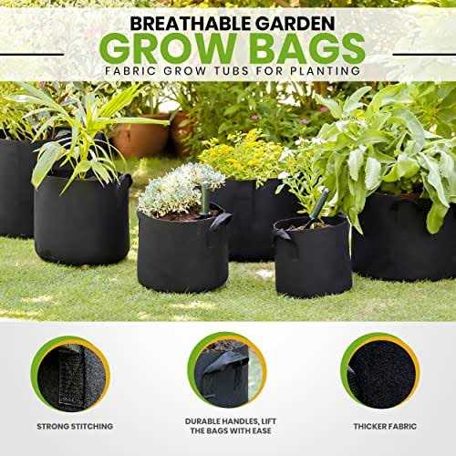 Utopia Home Fabric Grow Bags Heavy Duty Thickened Fabric Planters Pots