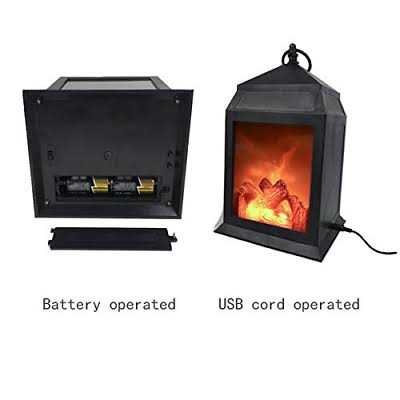 Fireplace Lantern and Battery Operated Usb Operated 6 Hour Timer Included Tabletop Fireplace Lantern Indoor/outdoor Fireplace Lamp