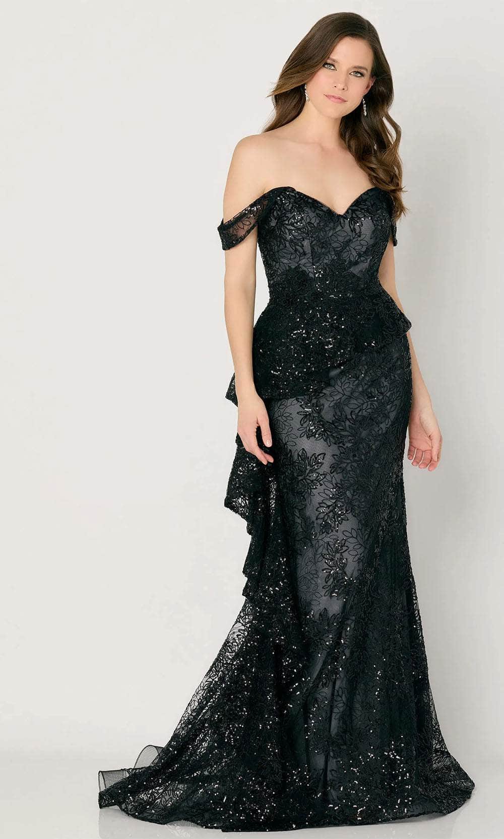 Ruffle Cascade Evening Dress