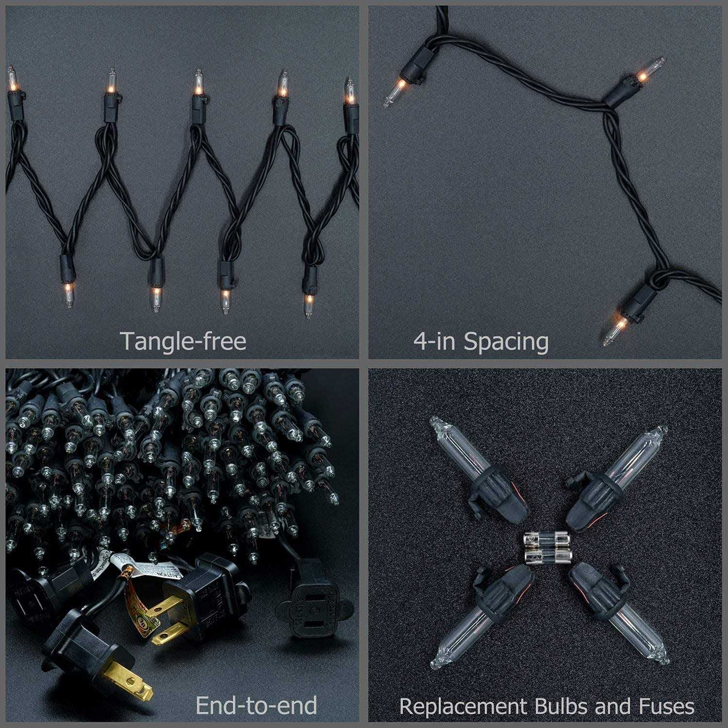 YULETIME Christmas Lights Wire 66 Feet 200 Count UL Certified String Lights