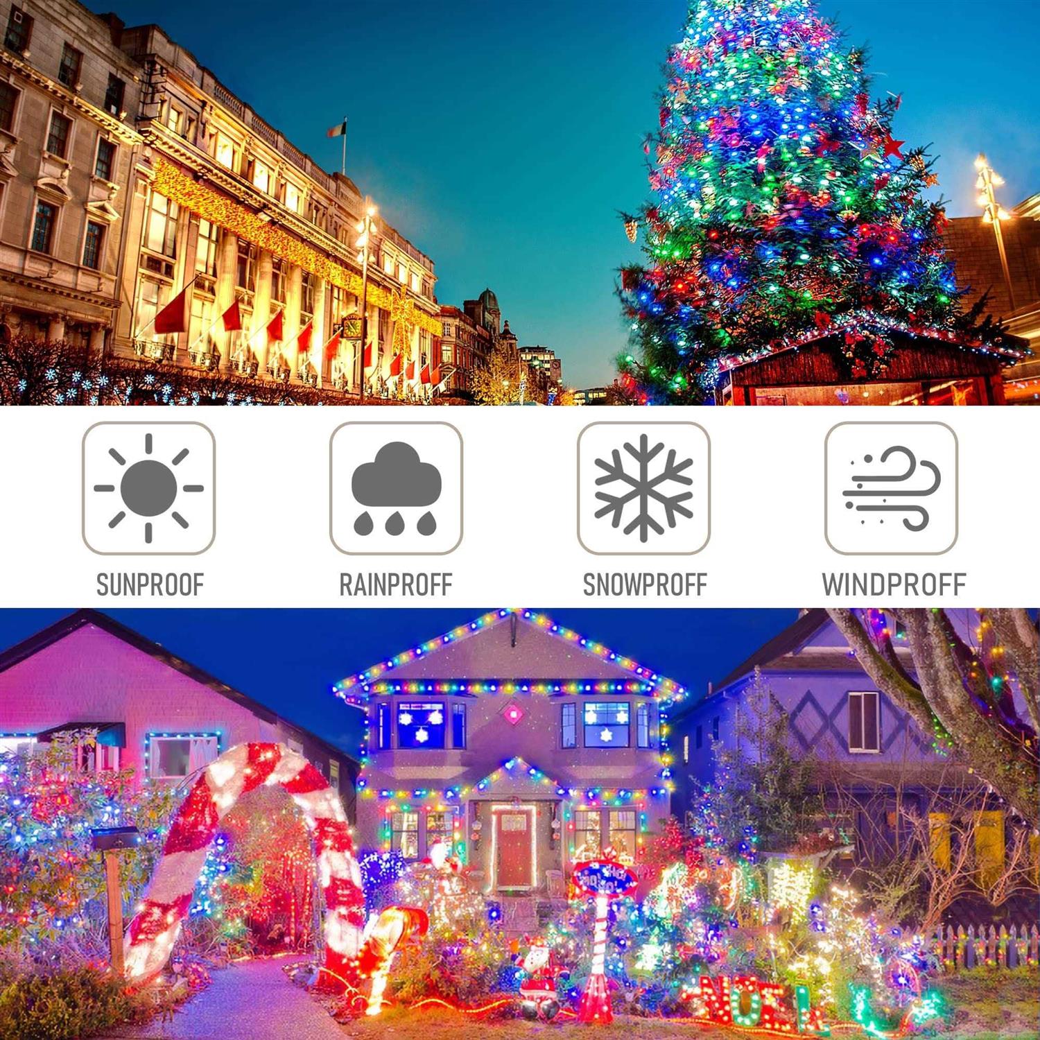 Weillsnow 164Ft 500 Led Christmas Lights Waterproof 8 Twinkle with Memory Functions Christmas Tree Lights for Indoor Outdoor Ch