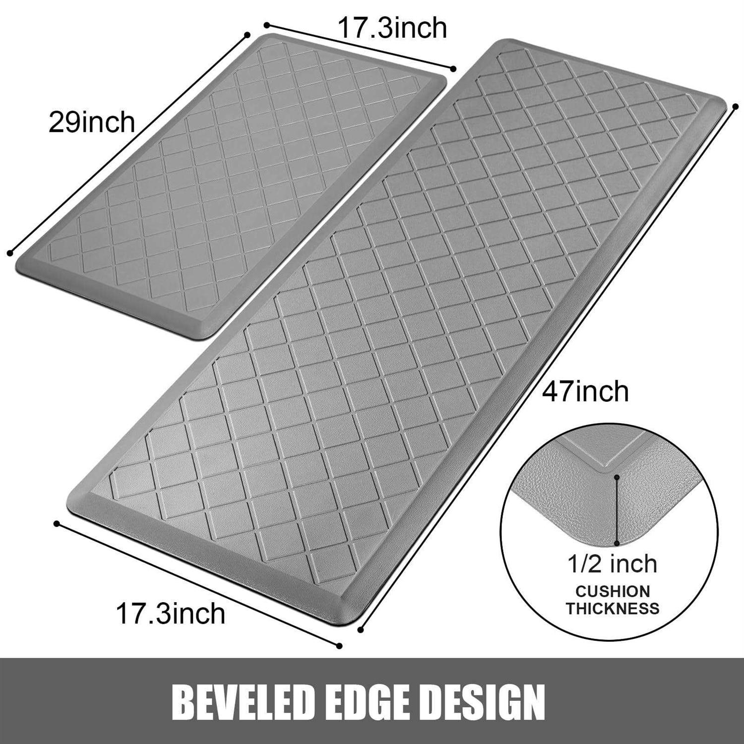 WEZVIX Non-Skid Kitchen Rugs and Mats Anti Fatigue Kitchen Mat 2 PCS
