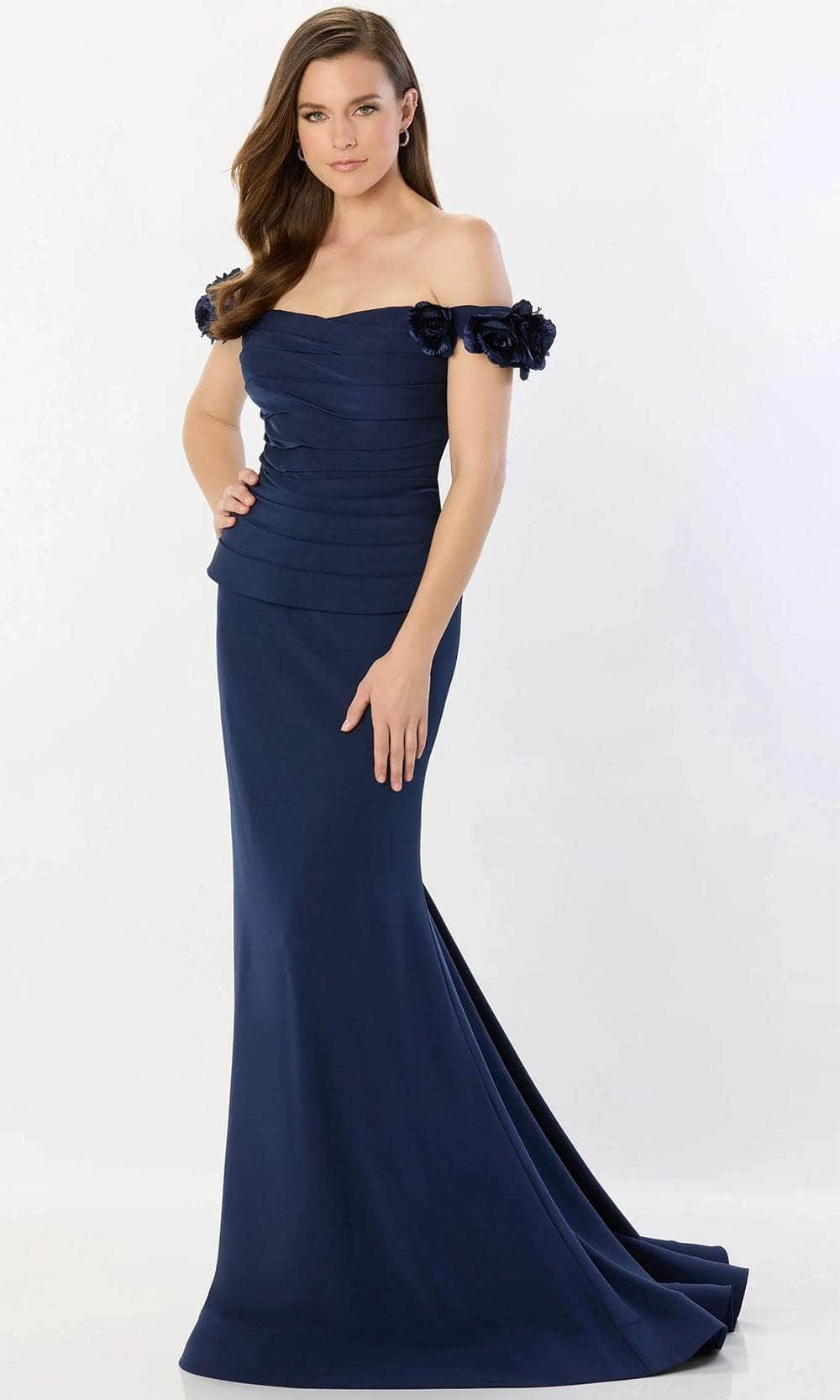 Fitted Bodice Off-Shoulder Mother of the Bride Dress