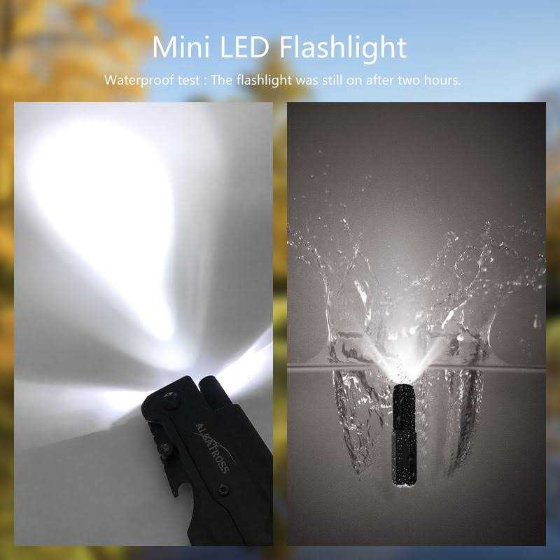 ALBATROSS 7 in 1 Dispatcher Tactical Knife with Glass Breaker, Seatbelt Cutter,Steel Serrated Blade,Flashlight,Fire Starter,Bottle Opener and Carrying Bag