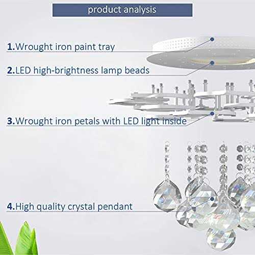 AHAWILL Modern ceiling Light,crystal Flush Mount LED chandelier ceiling Flower Lamp with Remote controlfor Living Room,Bedroom,H