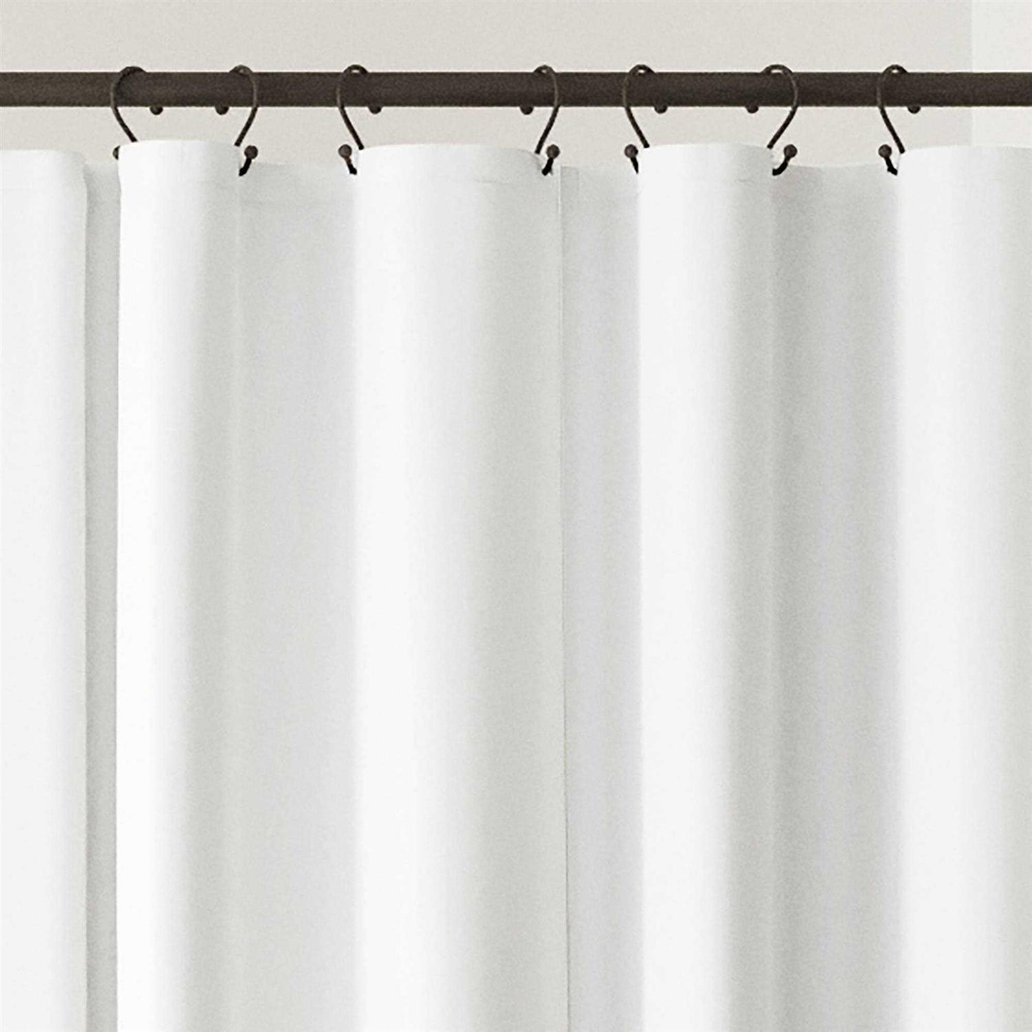 Zenna Home Recycled Cotton 100% Waterproof Fabric Shower Curtain Liner with Anti-Draft Clips