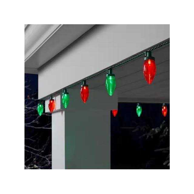 100L Red/Green Christmas C9 LED String Holiday Lights Home Accents