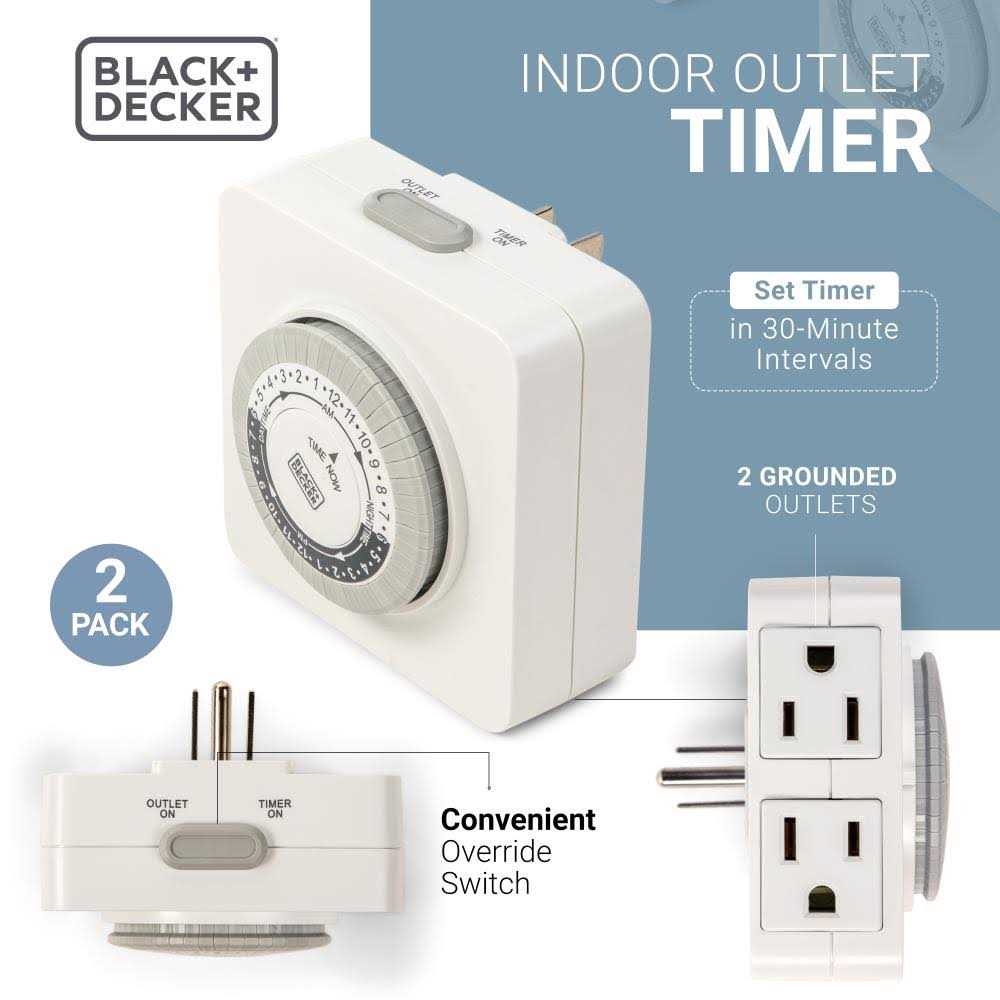 BLACK+DECKER Black + Decker Indoor 2 Grounded Outlets Timer BDXPA0021