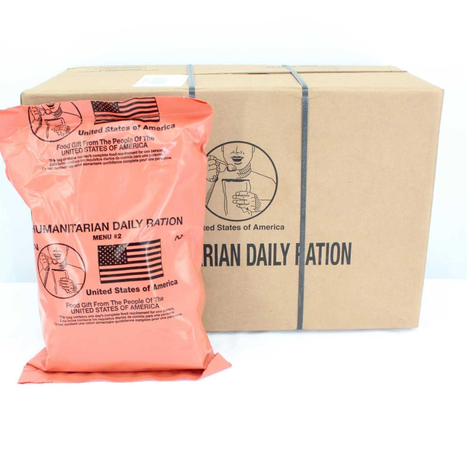 Generic 1 Case HUMANITARIAN DAILY RATION MRE Random Menu