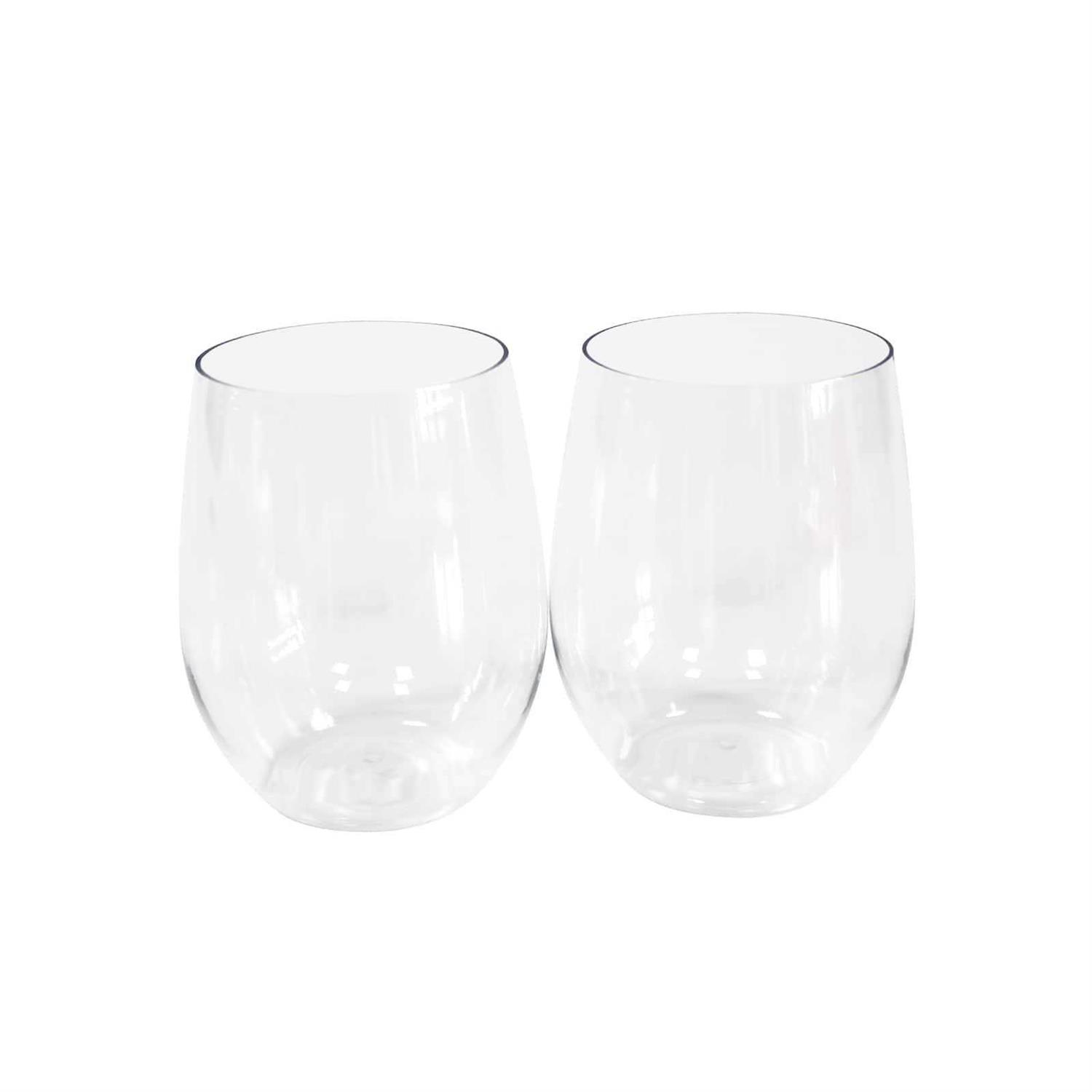 12 oz Clear Plastic Stemless Wine Glasses by Celebrate It 20ct
