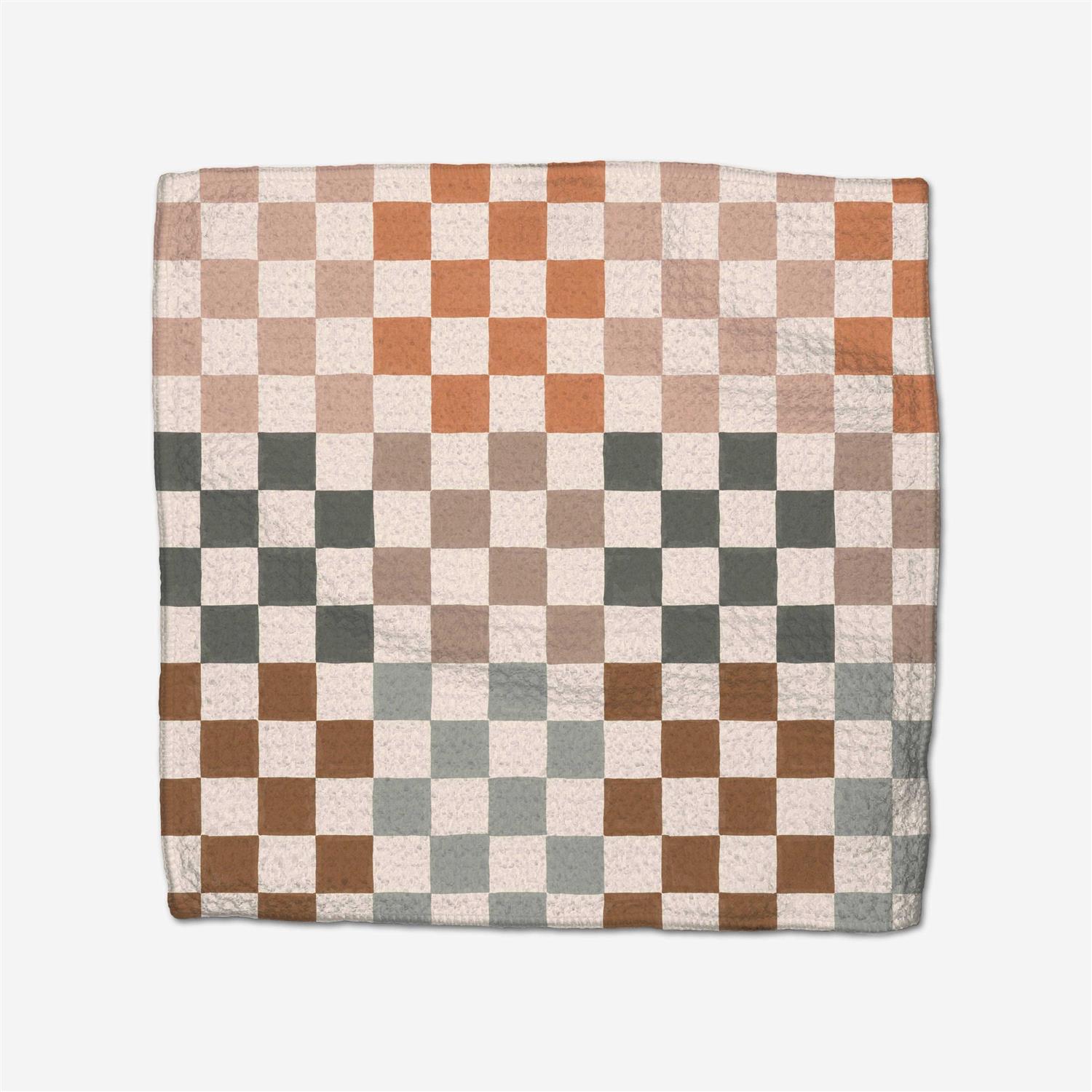 Autumn Checkers Geometry Dishcloth Set