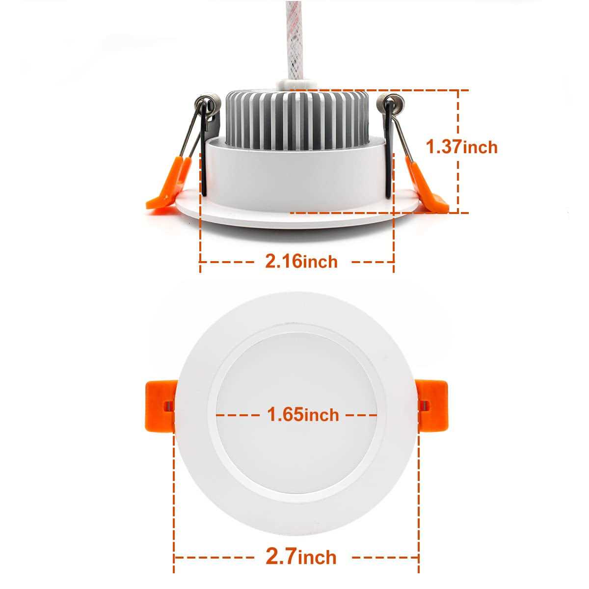 YGS-Tech 2 Inch LED Recessed Lighting Dimmable Downlight 3W