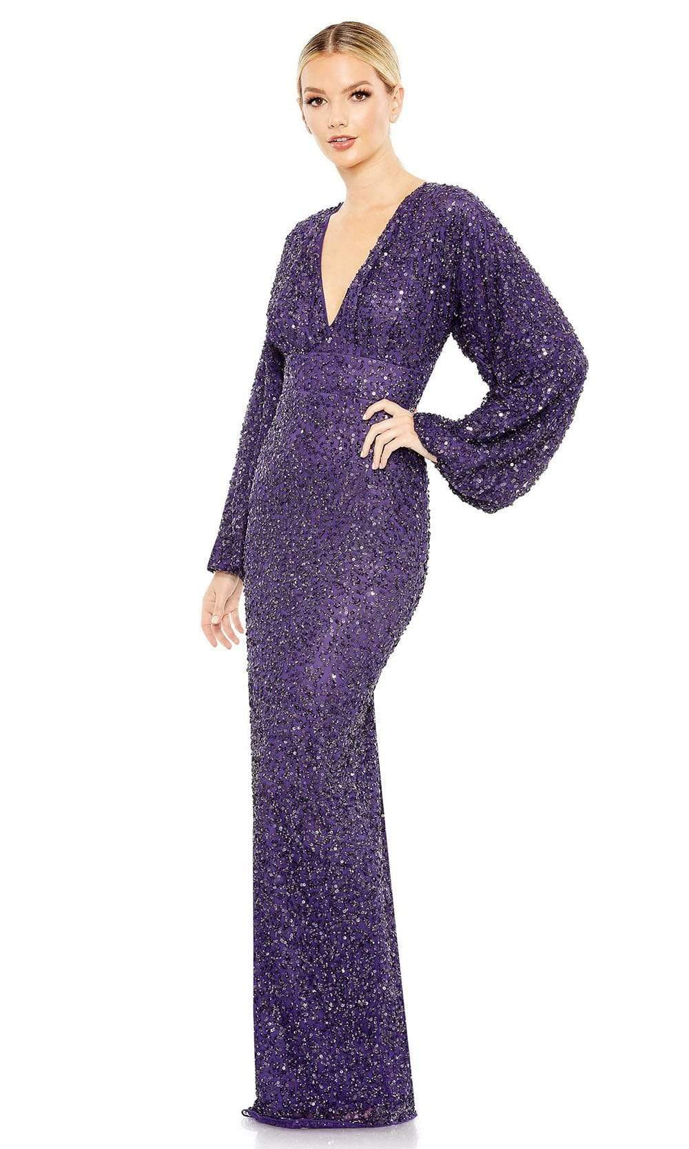 10791 Bishop Sleeve Sequin Gown