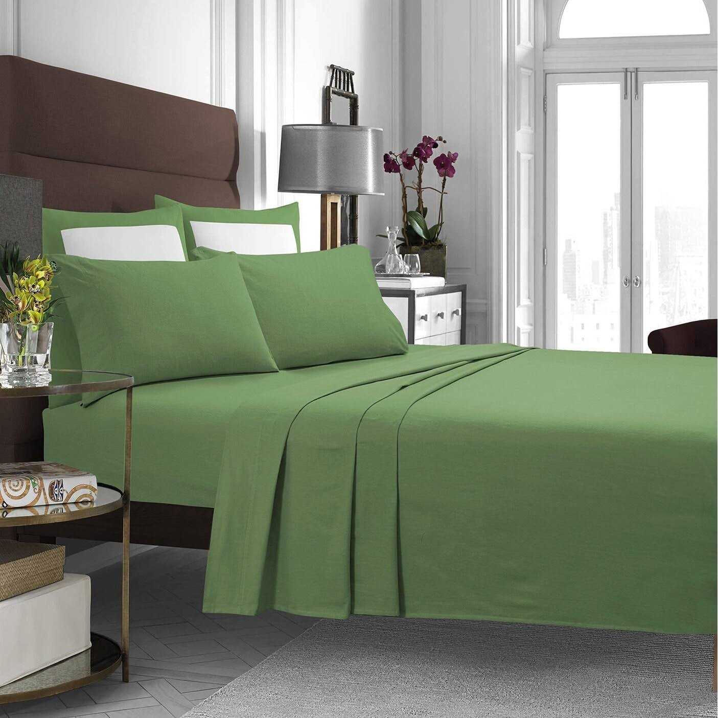 Tribeca Living Extra Deep Pocket Solid Flannel Sheet Set