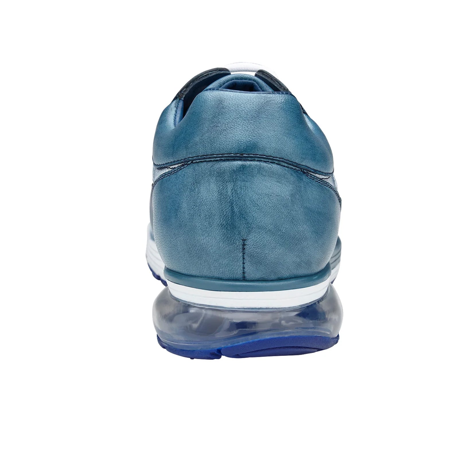 Men’s Belvedere Gino Ostrich Leg & Italian Calf Leather Dress Sneaker in Blue & White