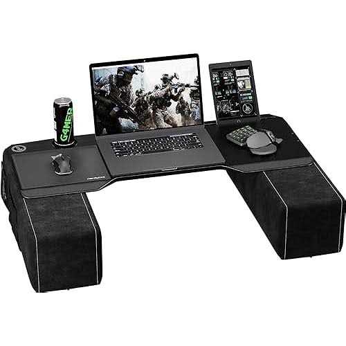 Couchmaster CYBOSS Extra Wide Ergonomic Couch Desk/Lap Desk for Notebooks or Wireless Periphery with Pillows