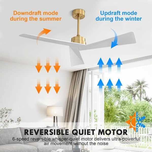 WINGBO 6 Fan Speeds Ceiling Fan Without Light