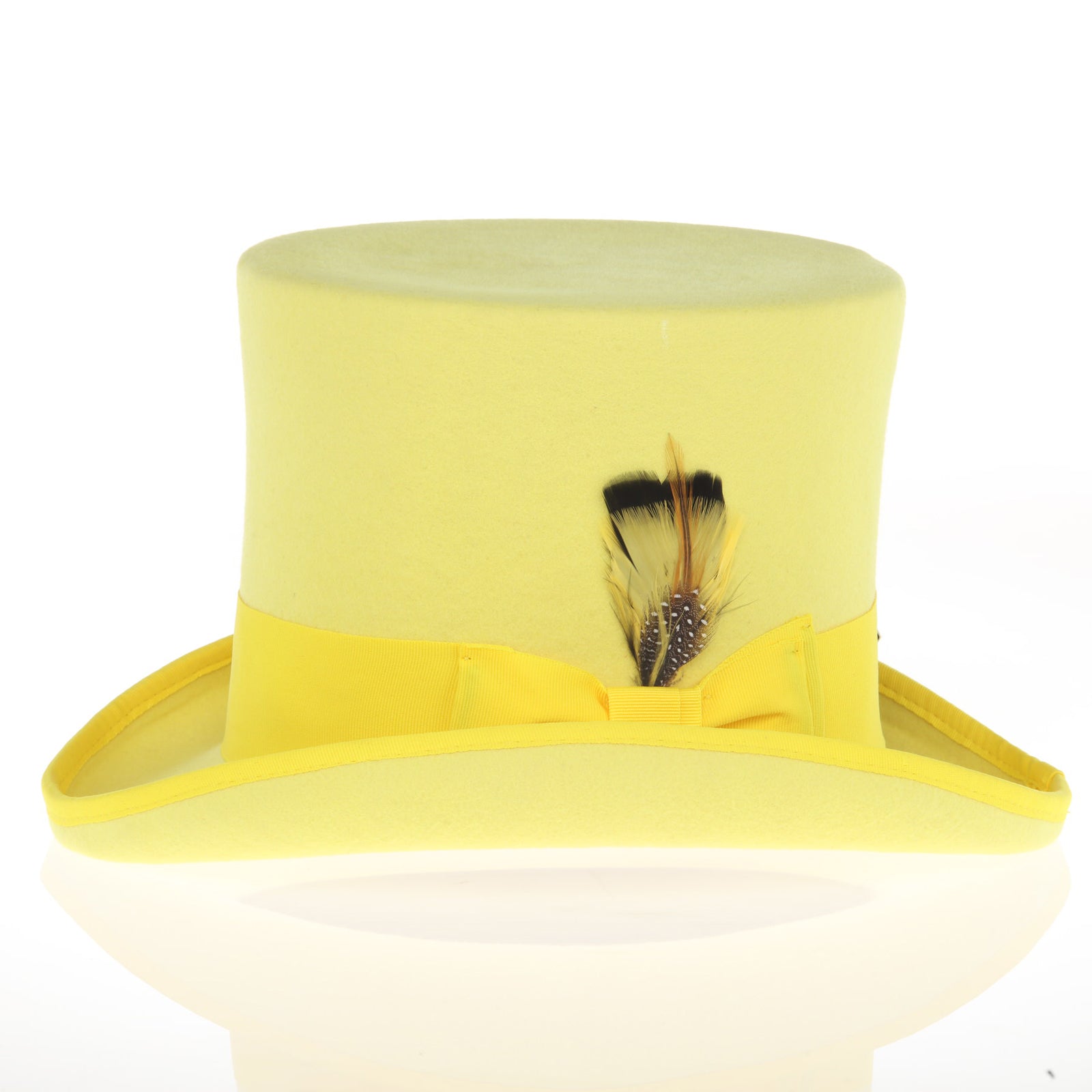 Men’s Tall 100% Wool Dress Top Hat in Yellow