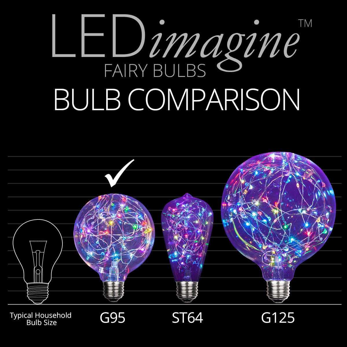 Wintergreen Lighting G95 120V LEDimagine TM Fairy Light Bulb