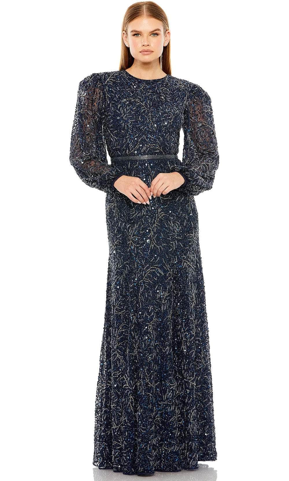 Long Beaded Evening Gown