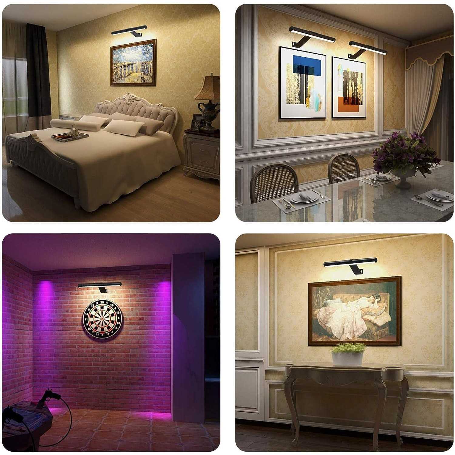 TINTINDOC Wireless LED Picture Light with Remote,Rechargeable Battery Painting Light for Display Art Work,300Lumens Brightness Adjustable