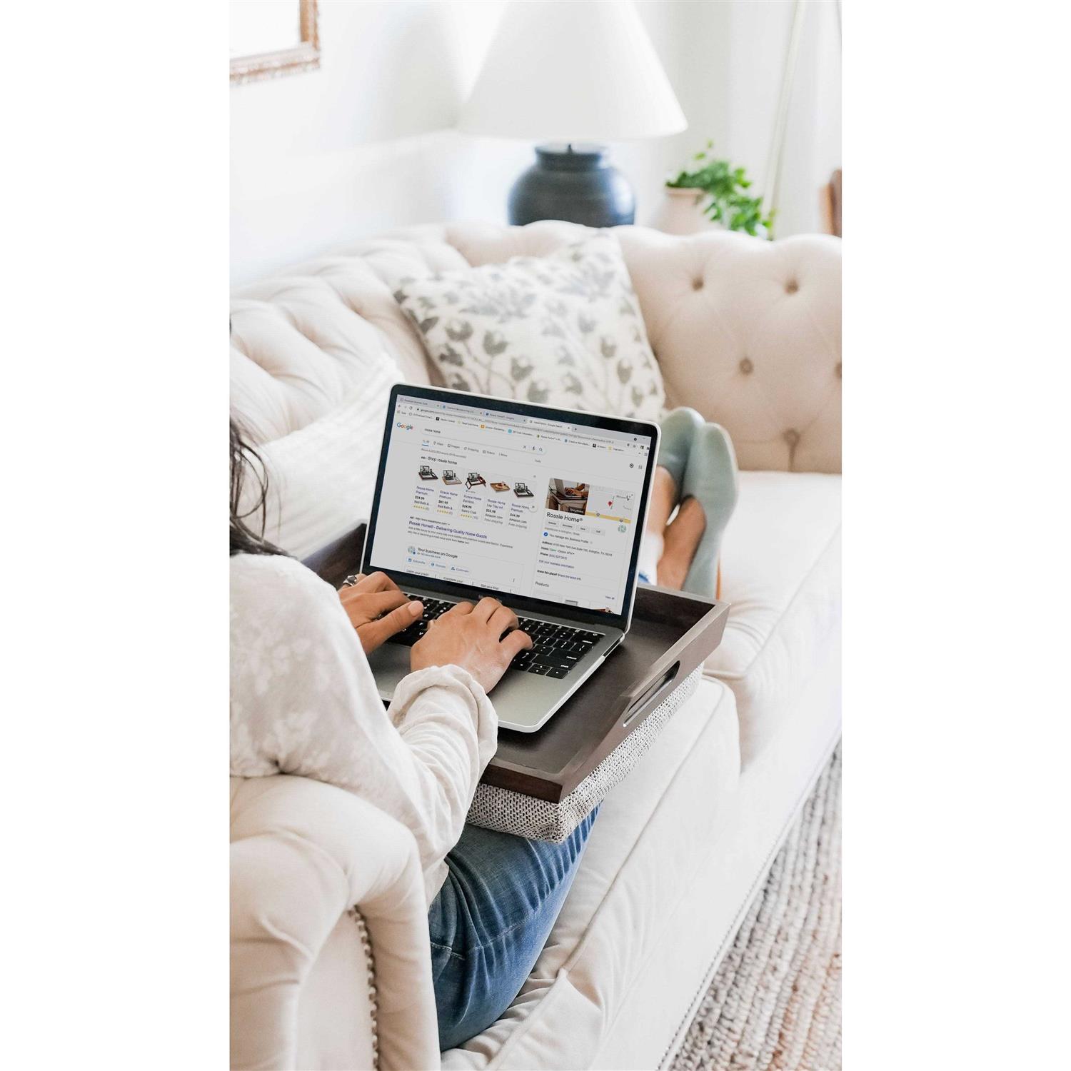 Rossie Home Bamboo Lap Tray with pillow