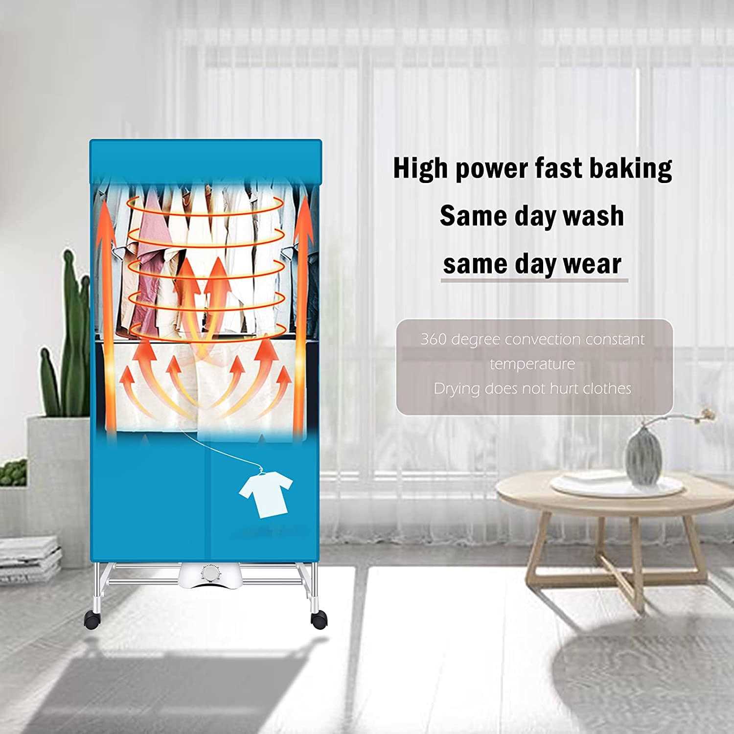 Xiaqing Portable Dryer,110V 1000w Electric Clothes Dryer Machine Double layer Stackable Clothes Drying Rack for Apartments