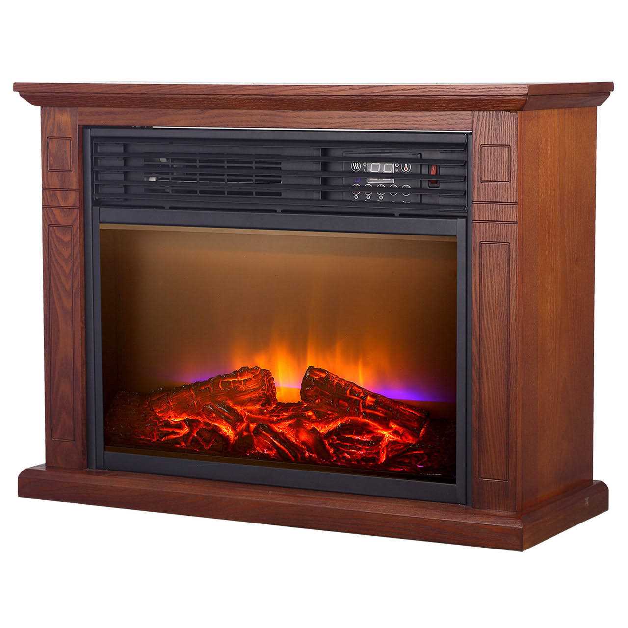 Comfort Glow Mobile Quartz Electric Fireplace with Real Flame Technology QF4570R