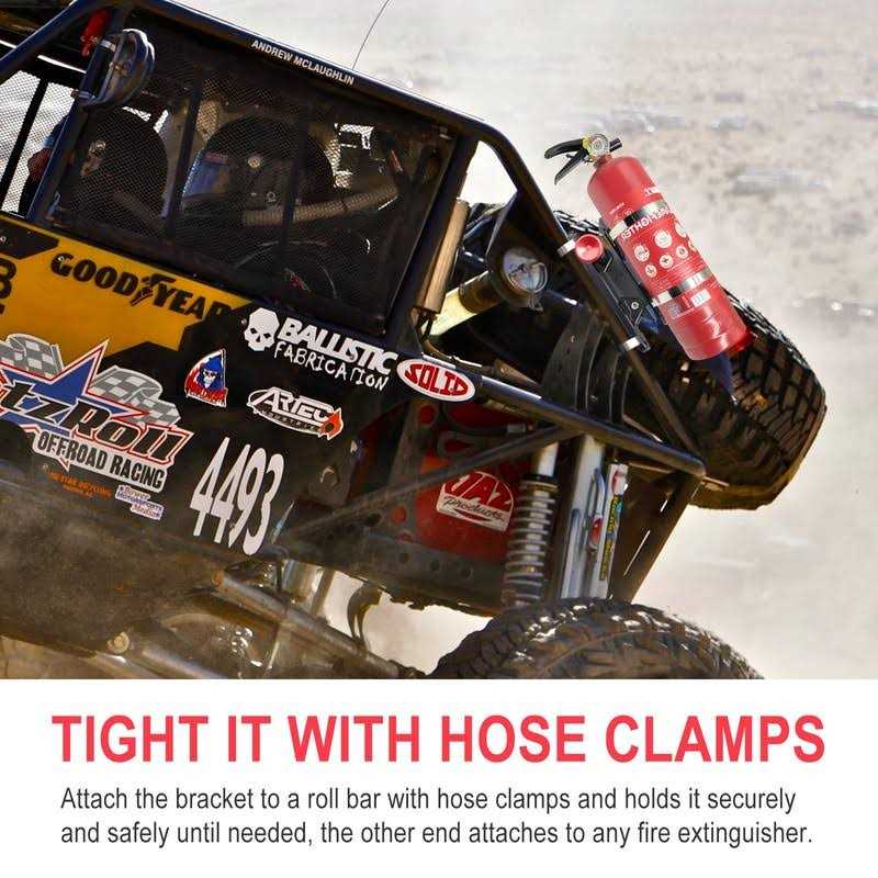 Samman Fire Extinguisher Mount Bracket Aluminum Utv Quick Release Fire Extinguisher Holder Compatible with Jeep Wrangler Jk Polaris Ranger Cam-am X3