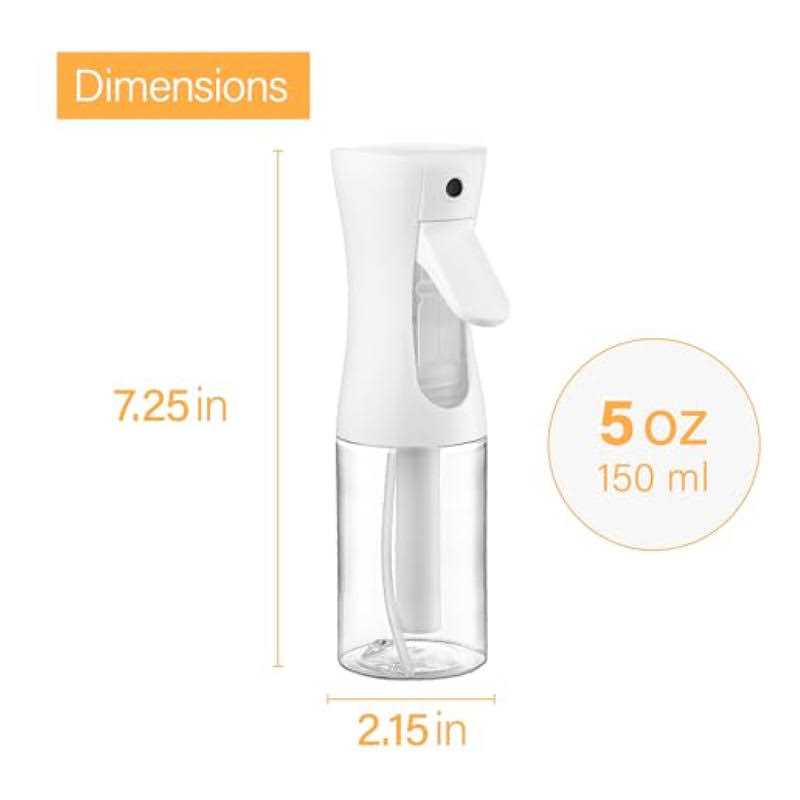 2 Pack Continuous Spray Bottle For Hair Ultra Fine Mist Sprayer