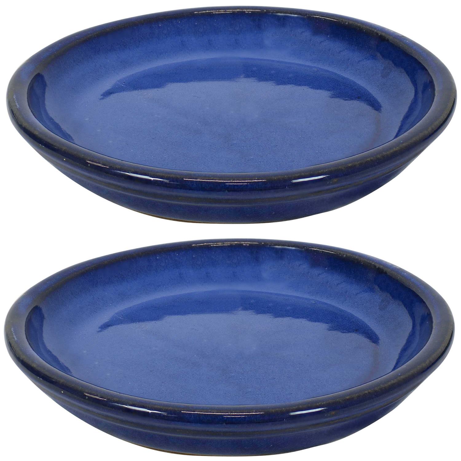 Sunnydaze Decor Glazed Ceramic Planter Saucers