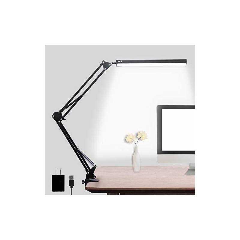 Argind Led Desk Lamp Adjustable Swing Arm Lamp with Clamp Eye-caring Reading Light