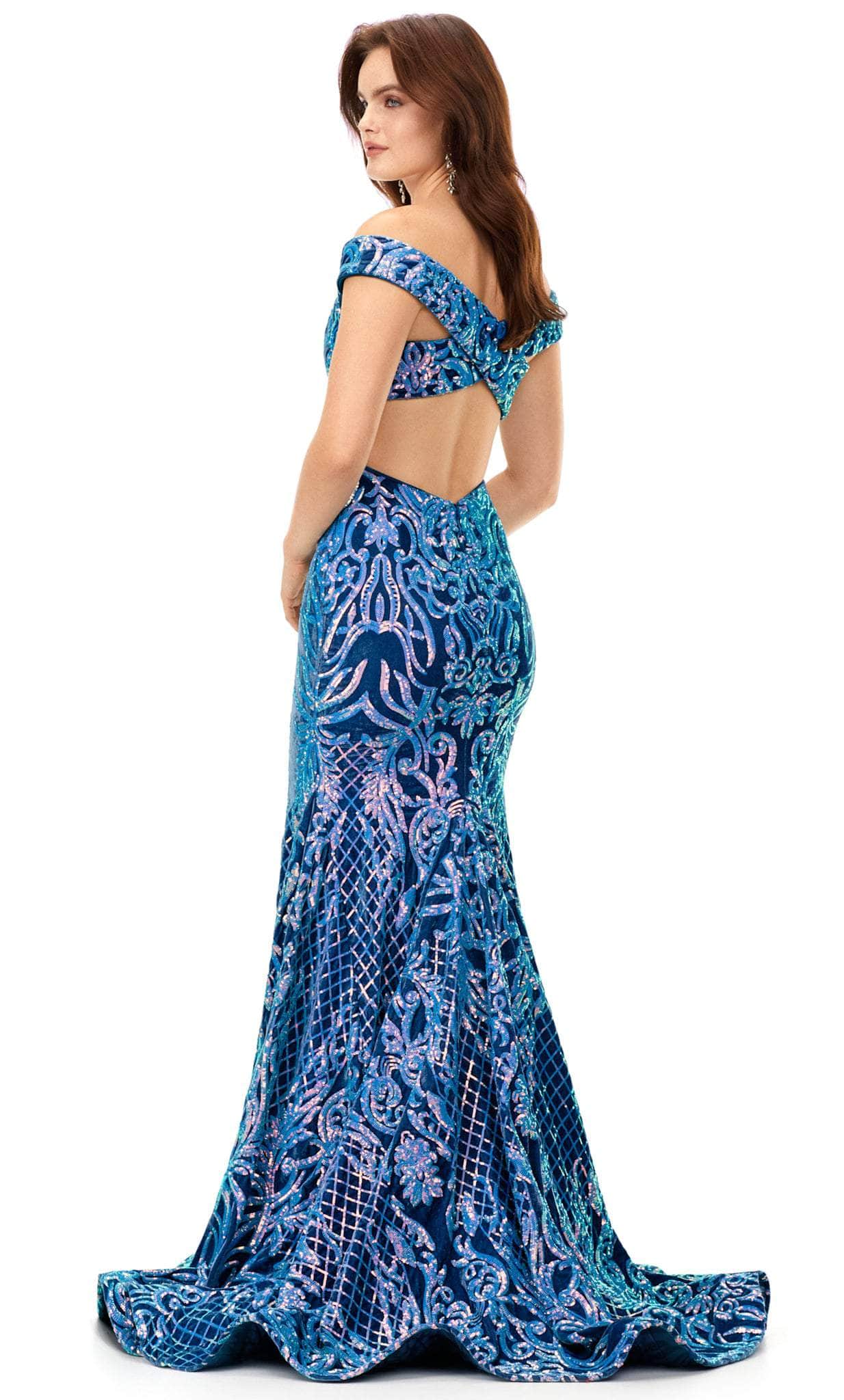 Velvet Off Shoulder Evening Gown