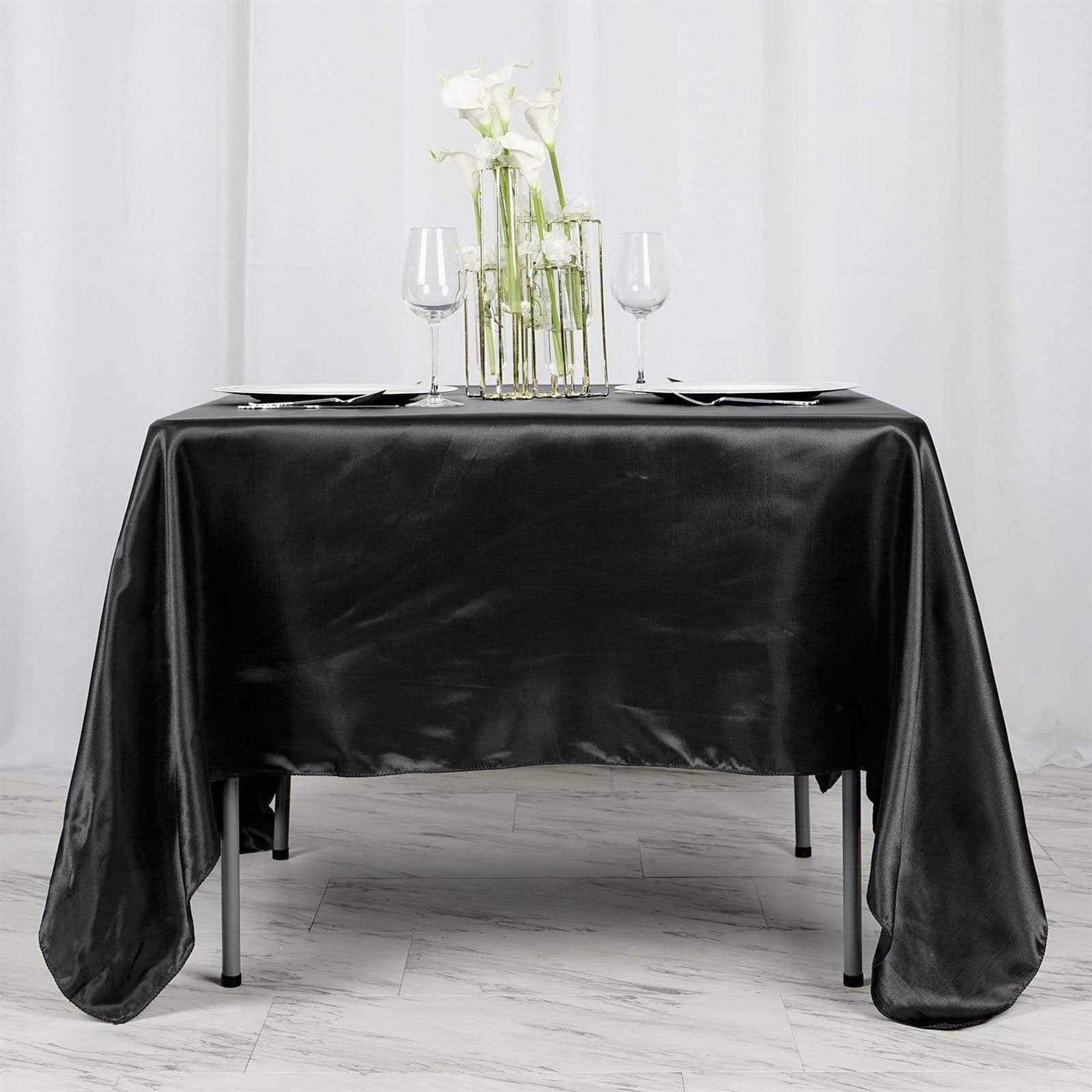 Balsacircle 72 inch x 72 inch Square Satin Table Overlays Wedding Tablecloth