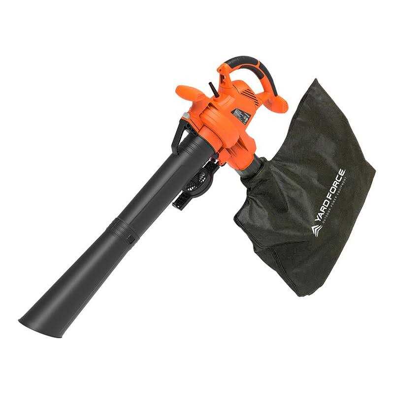 Yard Force 140 MPH 430 CFM 12 Amp Electric Blower/Vacuum/Leaf Mulcher Kit with Bonus PPE Kit