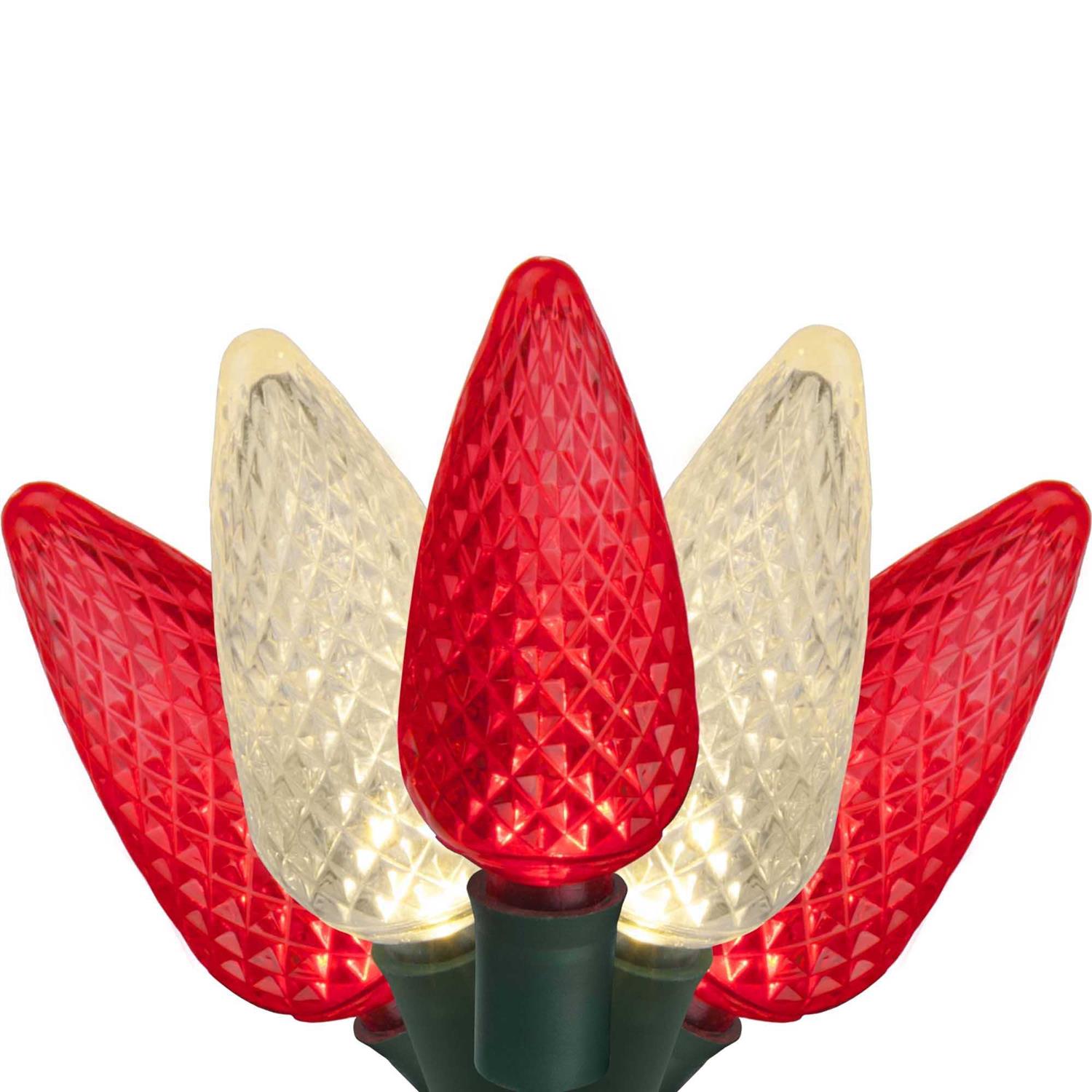 Wintergreen Lighting 24 C9 Red White LED Christmas Lights