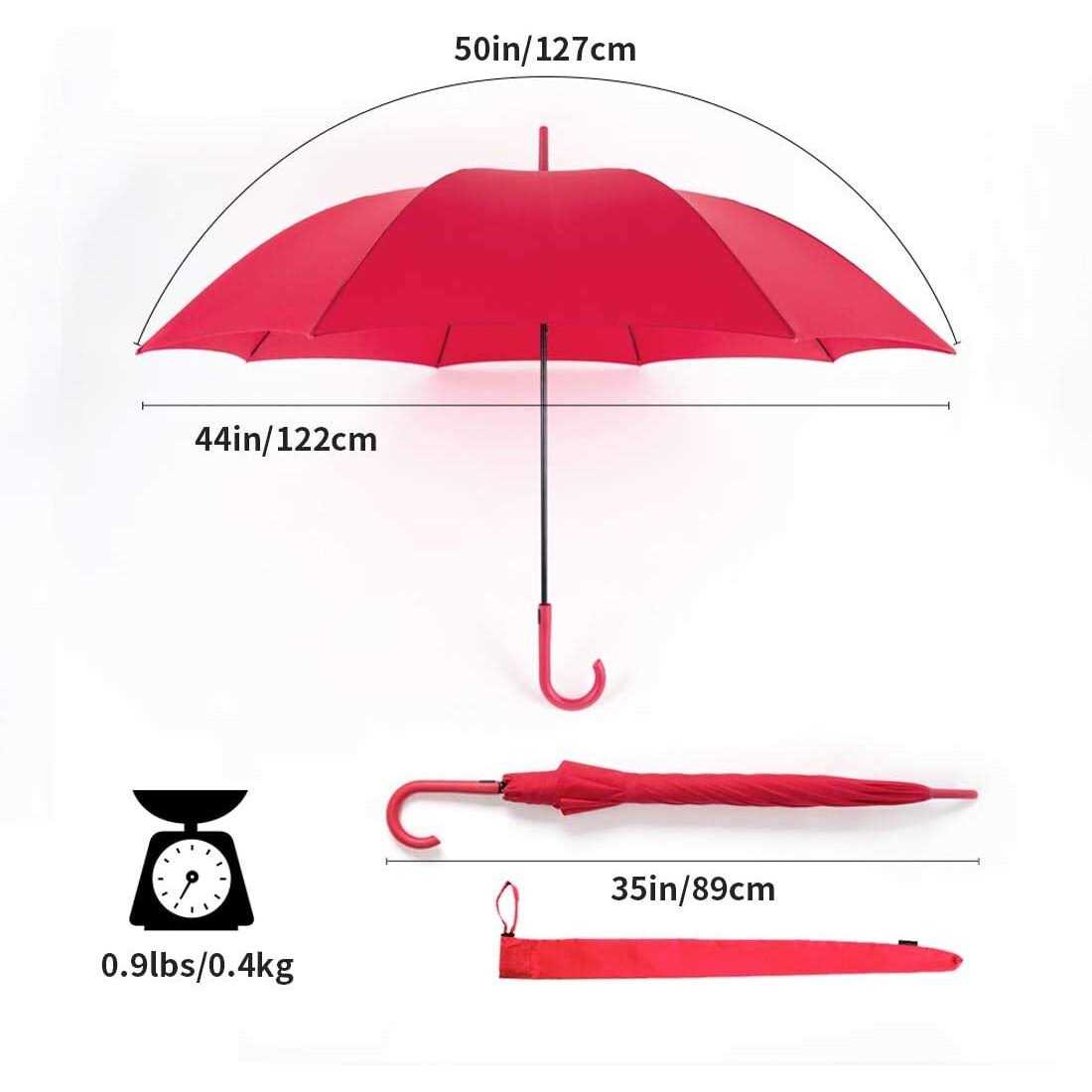 RUMBRELLA UV Stick Umbrella Auto Open UPF 50+ with J Hook Handle 51IN
