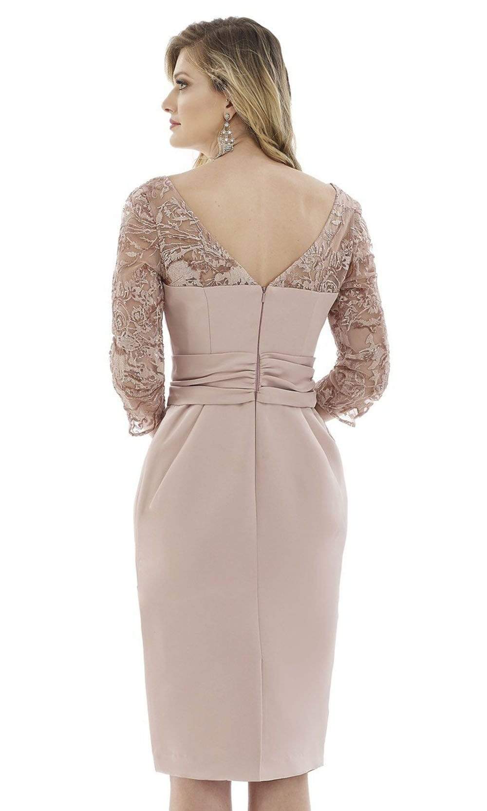 20108 Lace Quarter Length Sleeve Fitted Dress